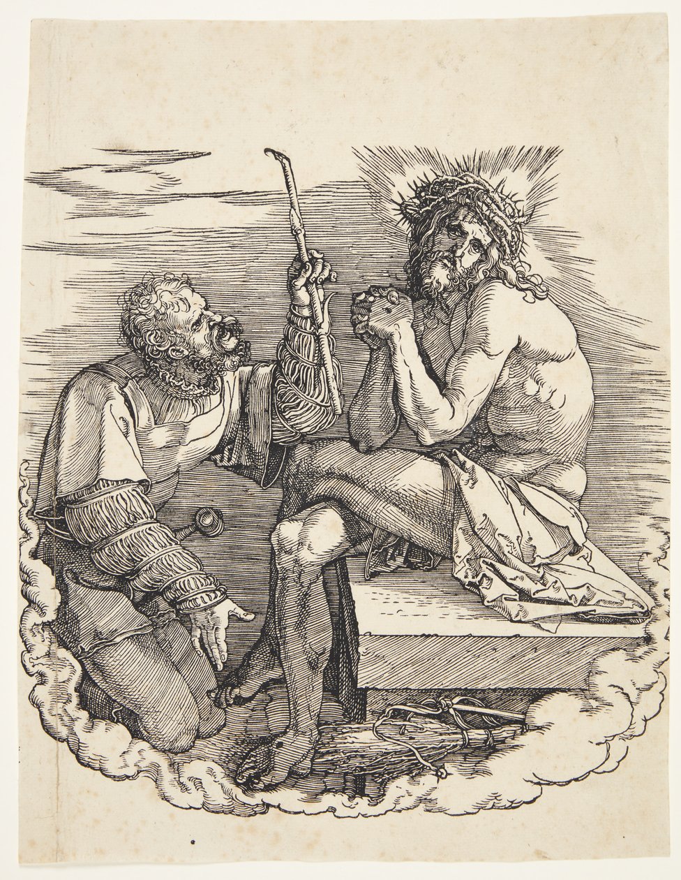 Sorgernas man hånad av en soldat av Albrecht Dürer