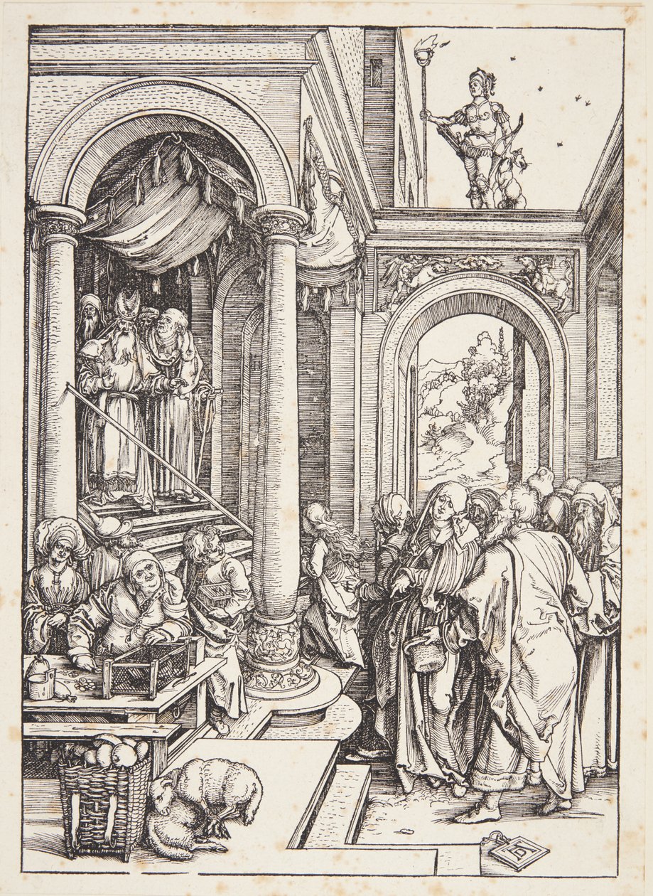 Presentationen av jungfrun i templet av Albrecht Dürer