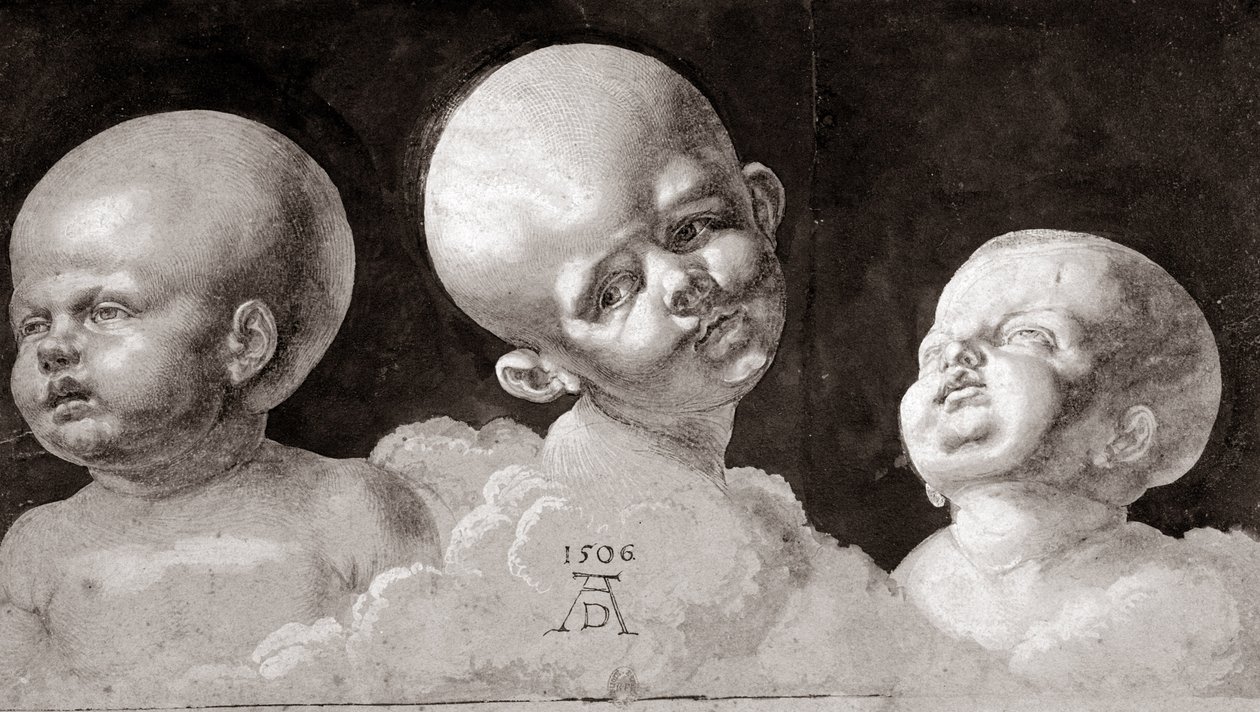 Tre barnhuvuden, 1506 av Albrecht Dürer