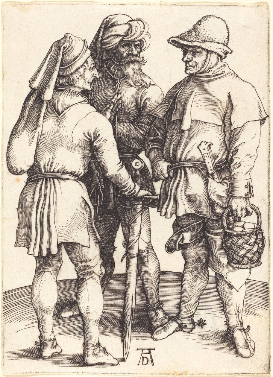 Tre bönder i samtal av Albrecht Dürer