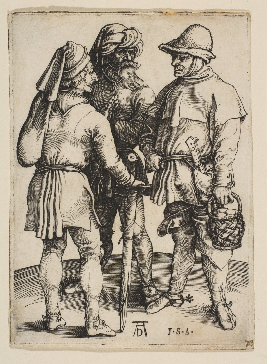 Tre bönder i samtal, ca. 1497. av Albrecht Dürer