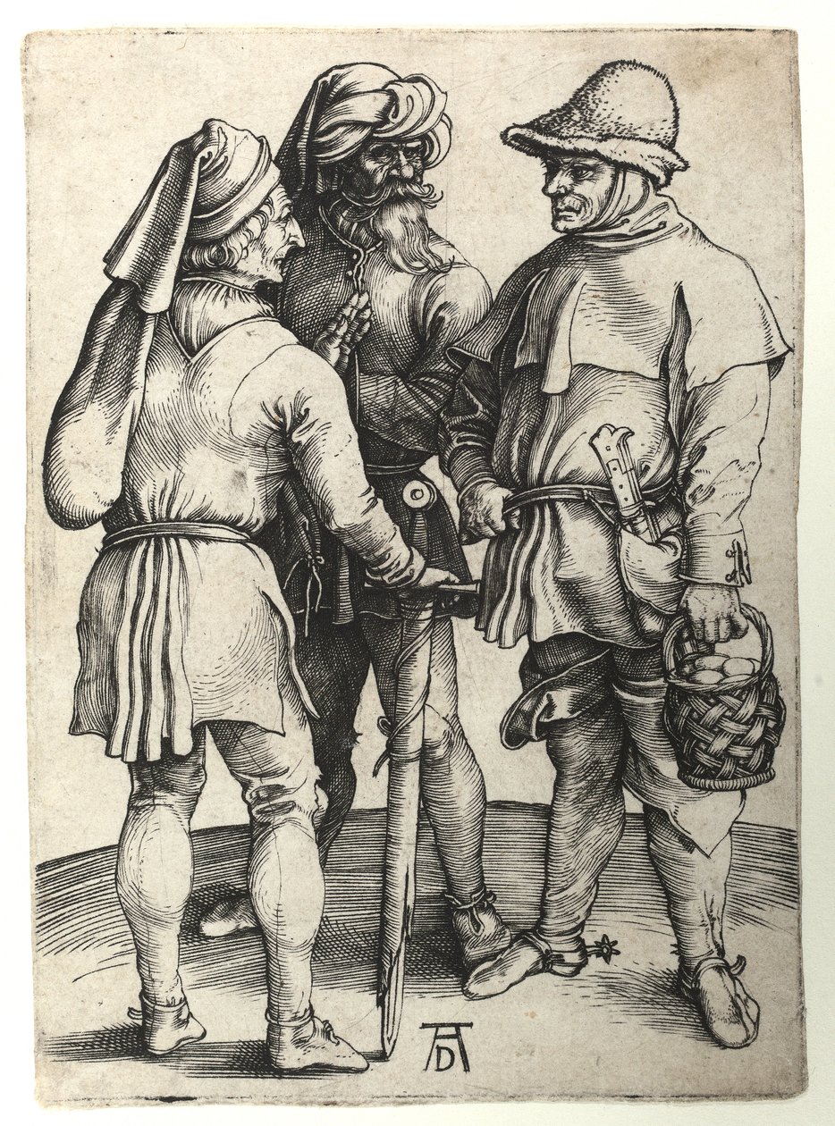 Tre bybor i samtal, c.1497 av Albrecht Dürer