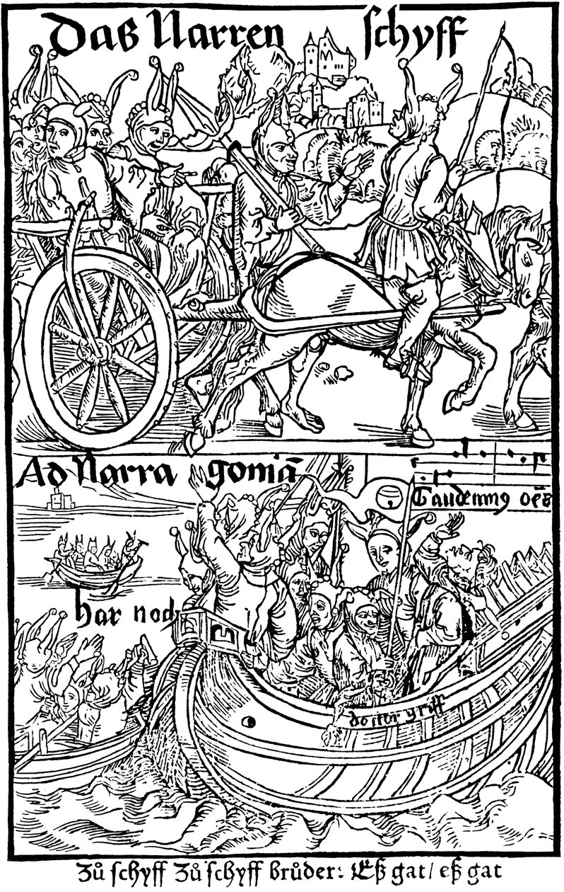 Titelsidan för en upplaga av Ship of Fools, av Sebastian Brant, 1494. av Albrecht Dürer