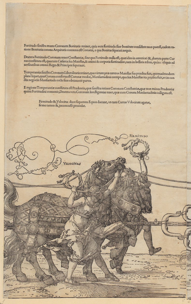 Velocitas, blad 5 ur serien "Den stora triumfvagnen" av Albrecht Dürer