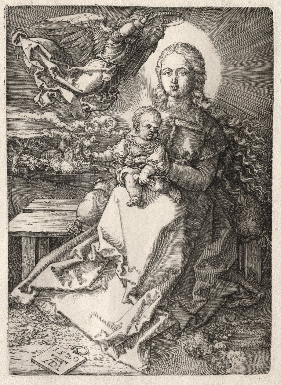 Jungfru krönt av en ängel av Albrecht Dürer