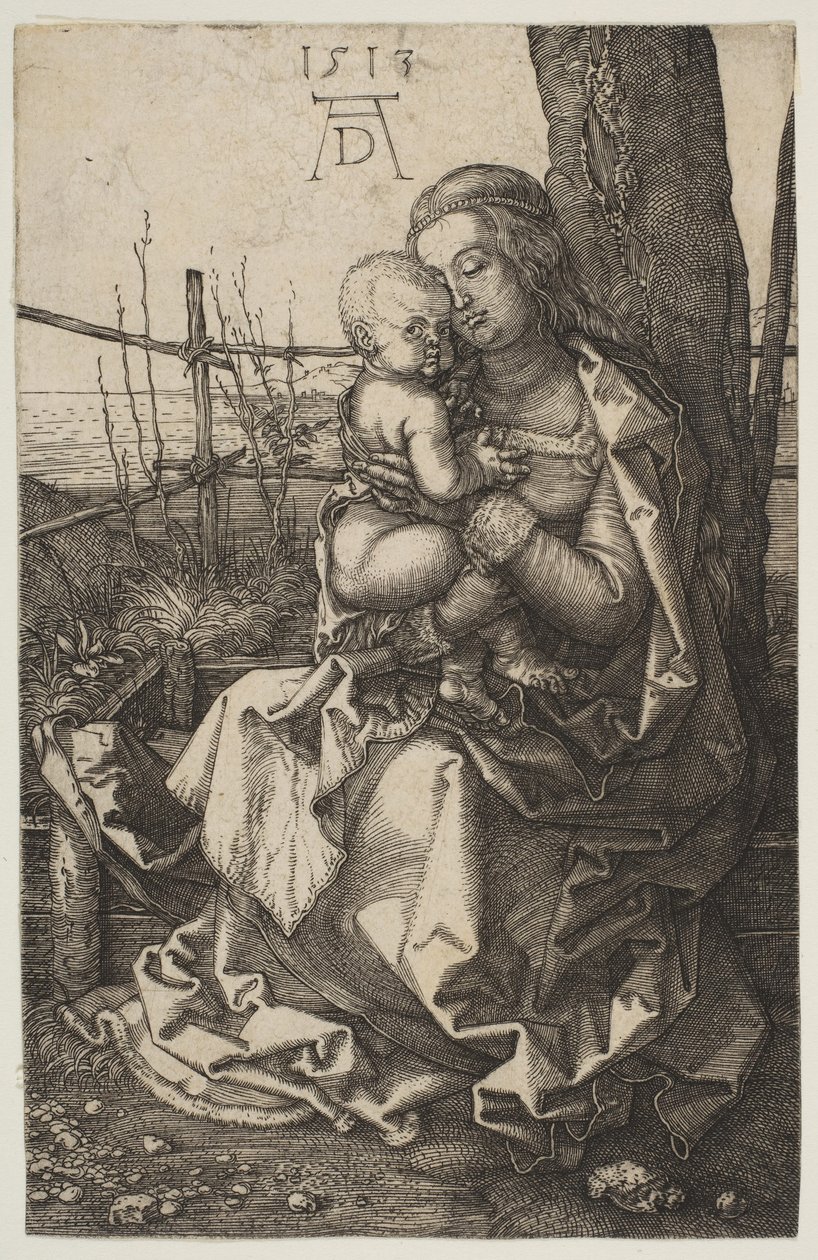 Jungfru och barn sitter vid ett träd, 1513. av Albrecht Dürer
