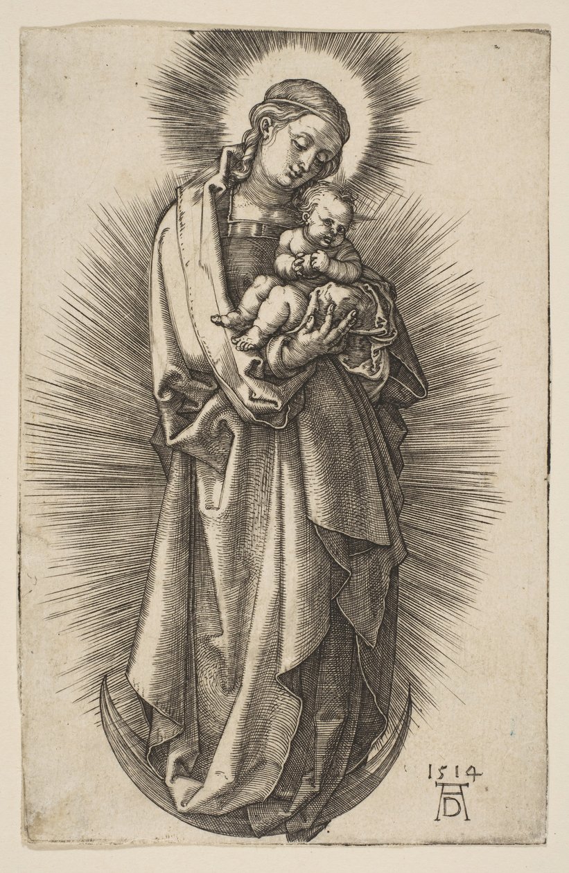 Jungfru och barn på halvmånen med ett diadem, 1514. av Albrecht Dürer
