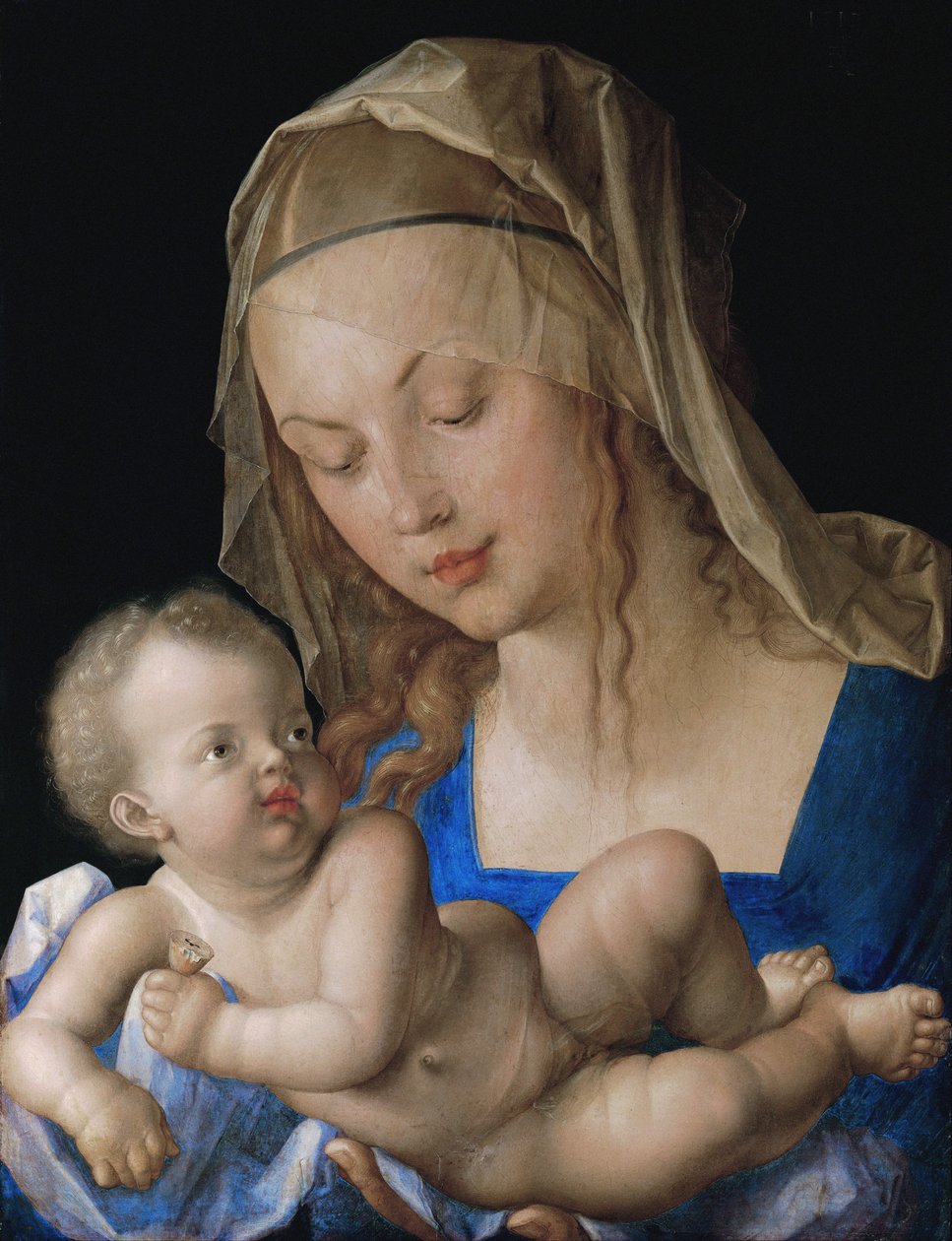 Jungfru och barn med ett päron av Albrecht Dürer