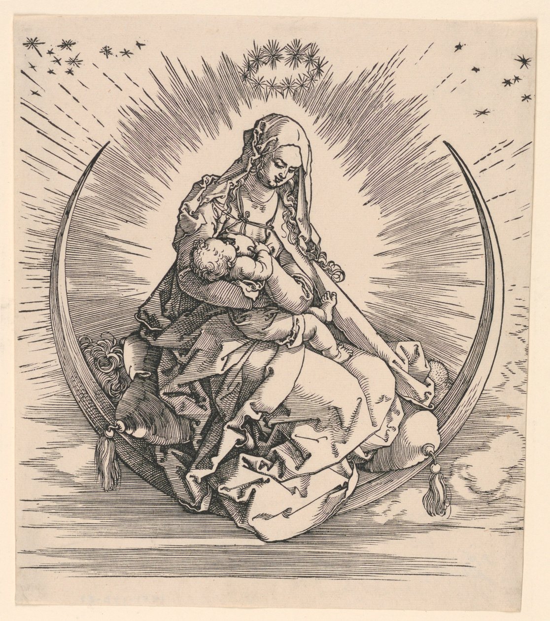 Virgin on the Crescent (Titelsida för Jungfruns liv) av Albrecht Dürer