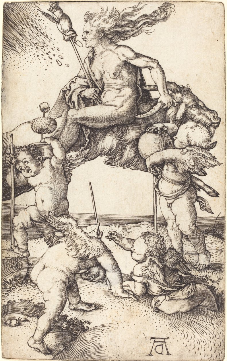 Häxa som rider på en get av Albrecht Dürer