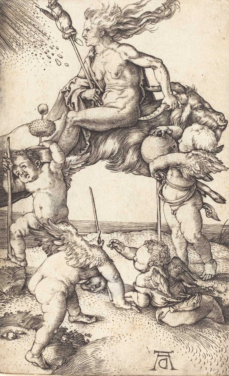 Häxa som rider på en get, ca. 15001501. av Albrecht Dürer