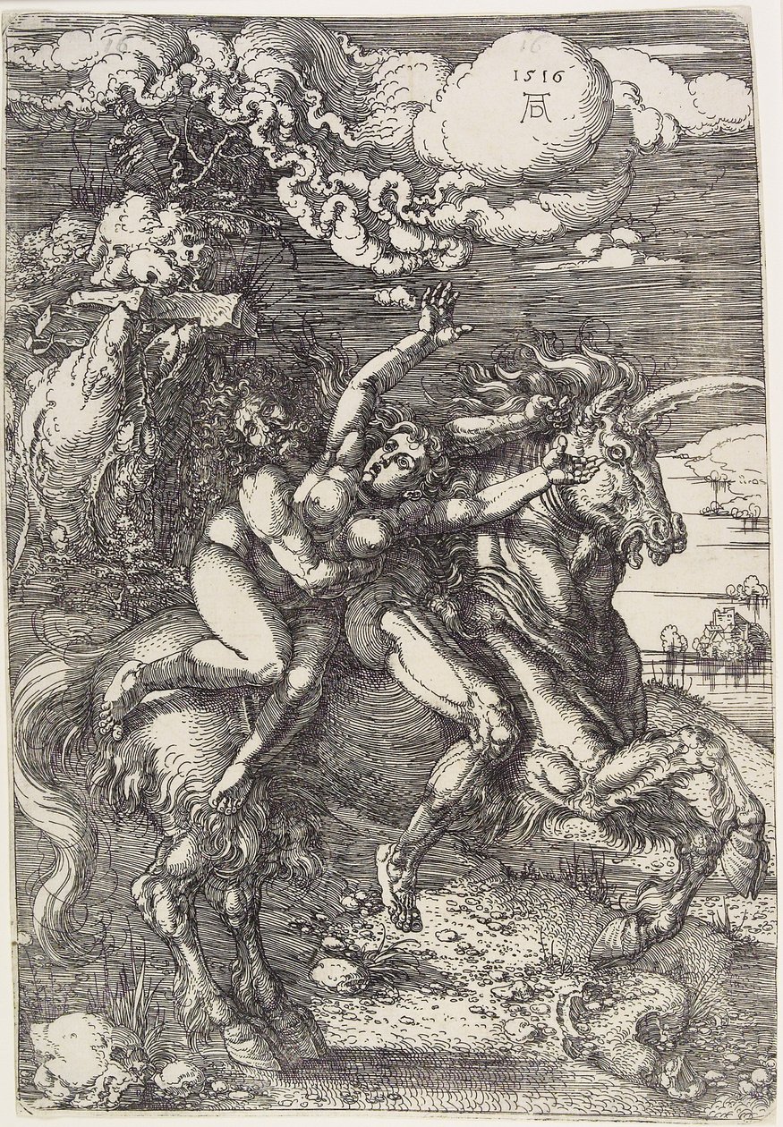 Bortförande på en enhörning av Albrecht Dürer
