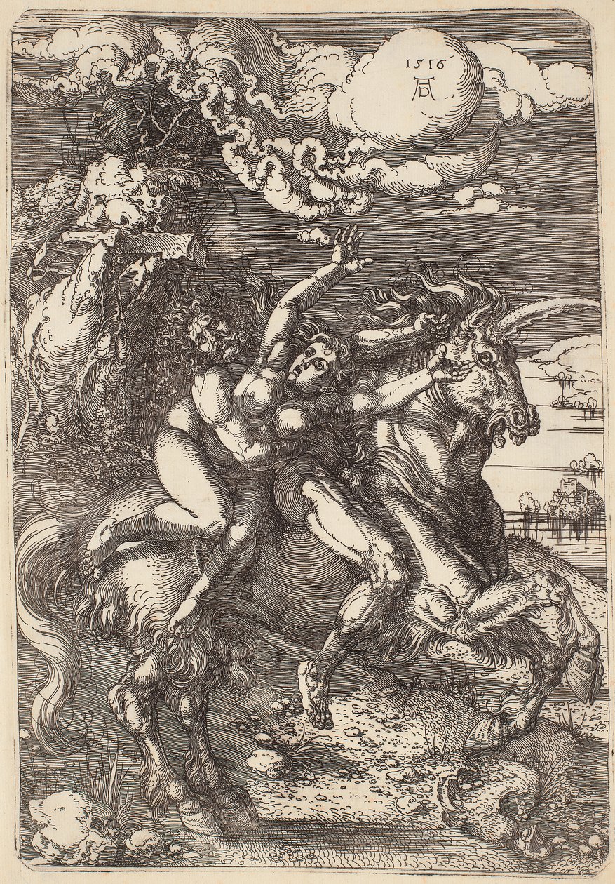 Bortförande på en enhörning av Albrecht Dürer