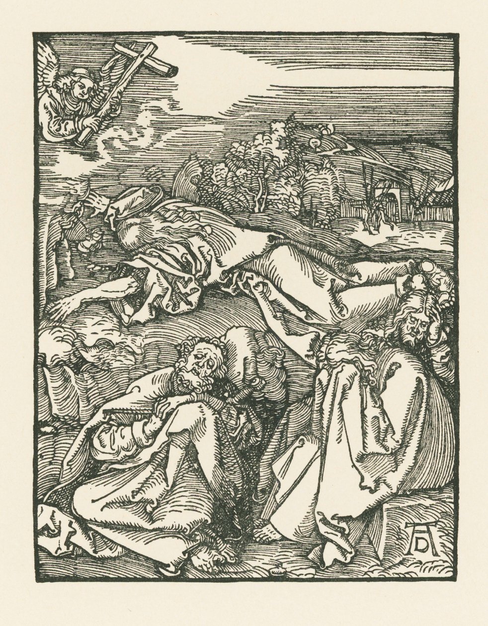 Plågorna i trädgården - Kristus på Olivberget, ca 1508-09 (träsnitt) av Albrecht Dürer or Duerer