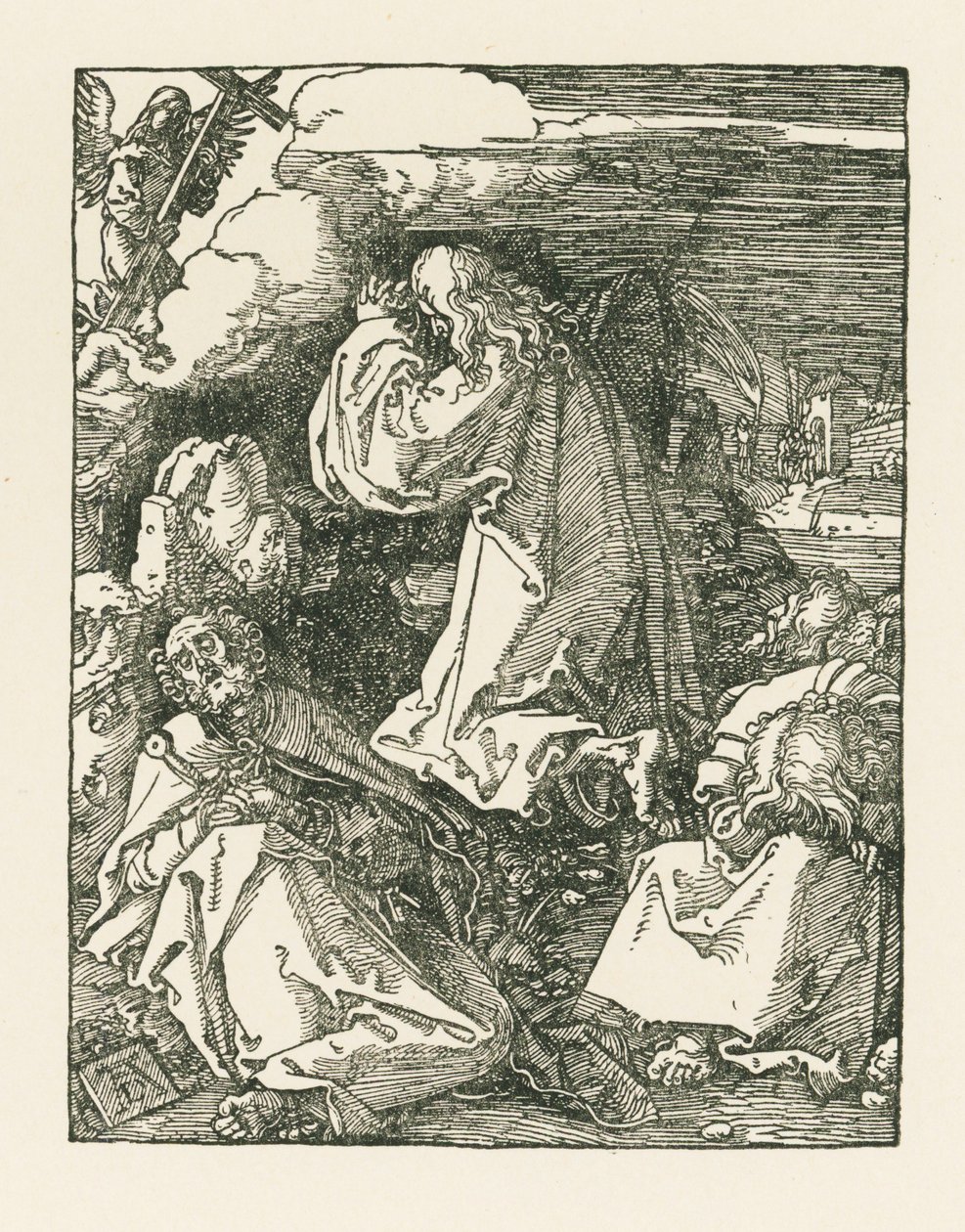 Plågorna i trädgården - Kristus på Olivberget, ca 1510 (träsnitt) av Albrecht Dürer or Duerer