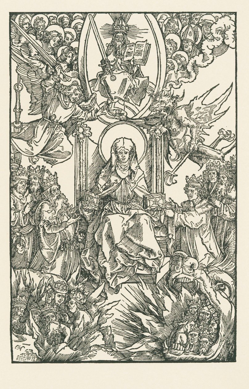 Birgitta överlämnar sina verk till kejsaren, kungarna och prinsarna av Albrecht Dürer or Duerer