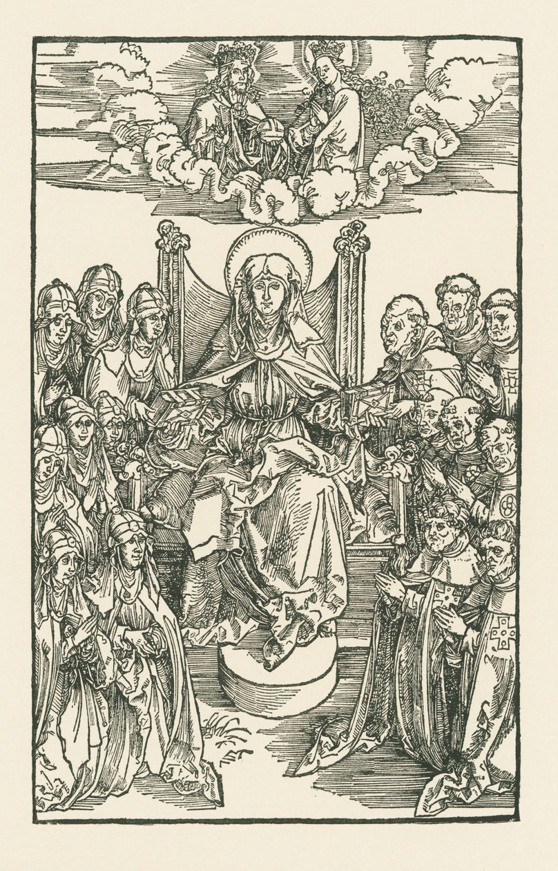 Birgitta omgiven av nunnor och munkar av Albrecht Dürer or Duerer