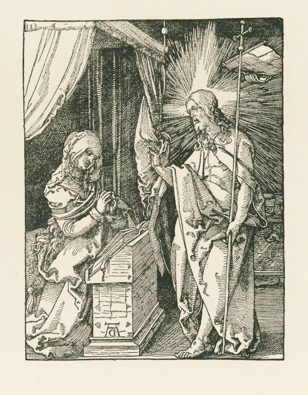 Kristus framträder för sin mor, ca 1510 (träsnitt) av Albrecht Dürer or Duerer