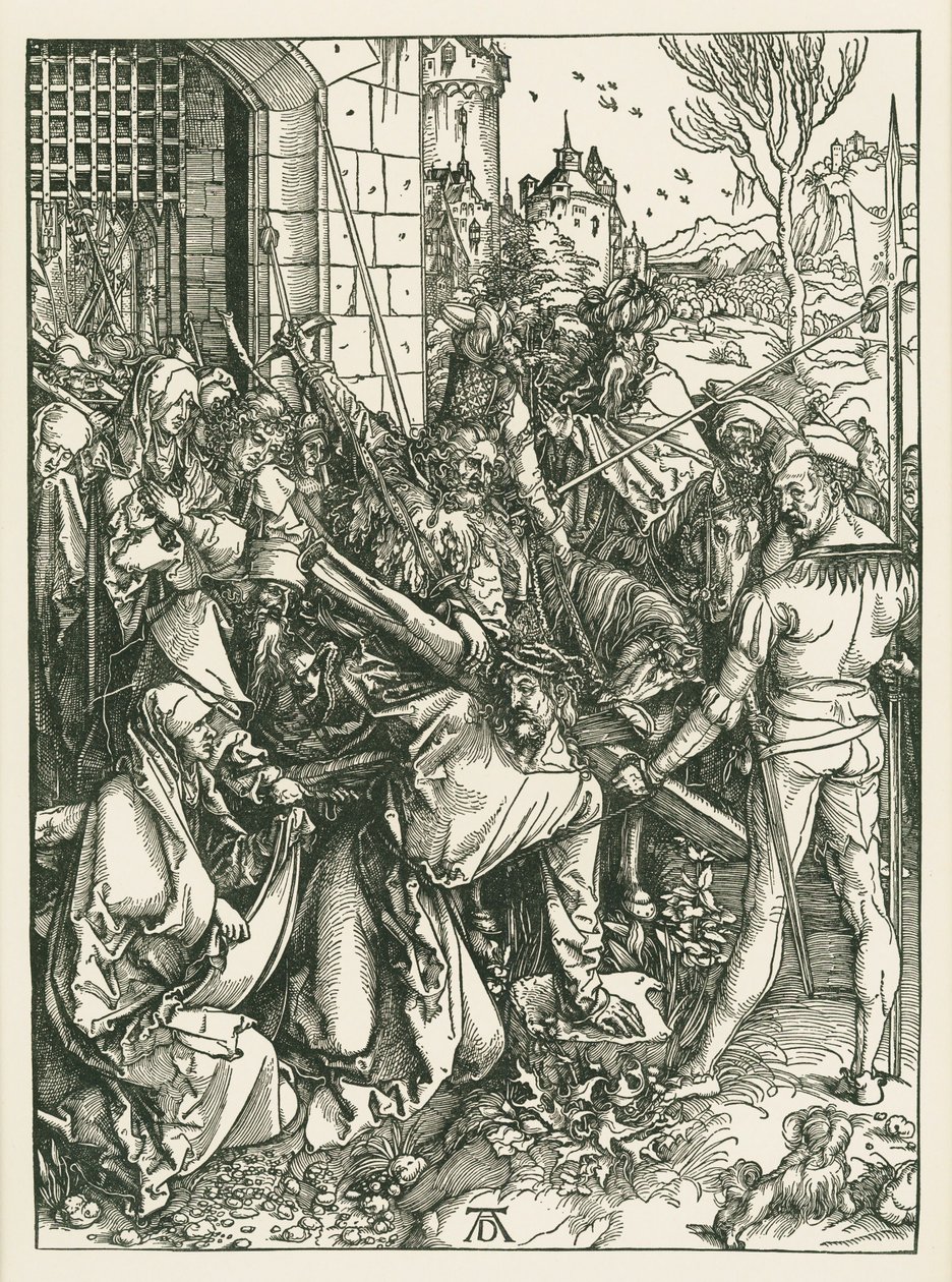 Kristus bär korset, ca 1498-99 (träsnitt) av Albrecht Dürer or Duerer