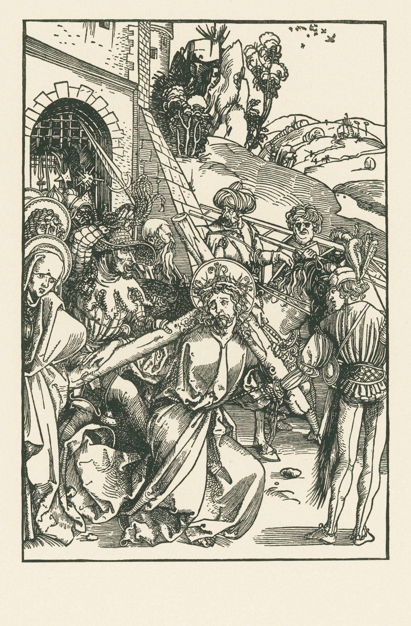Kristus bär korset, ca 1500 (träsnitt) av Albrecht Dürer or Duerer