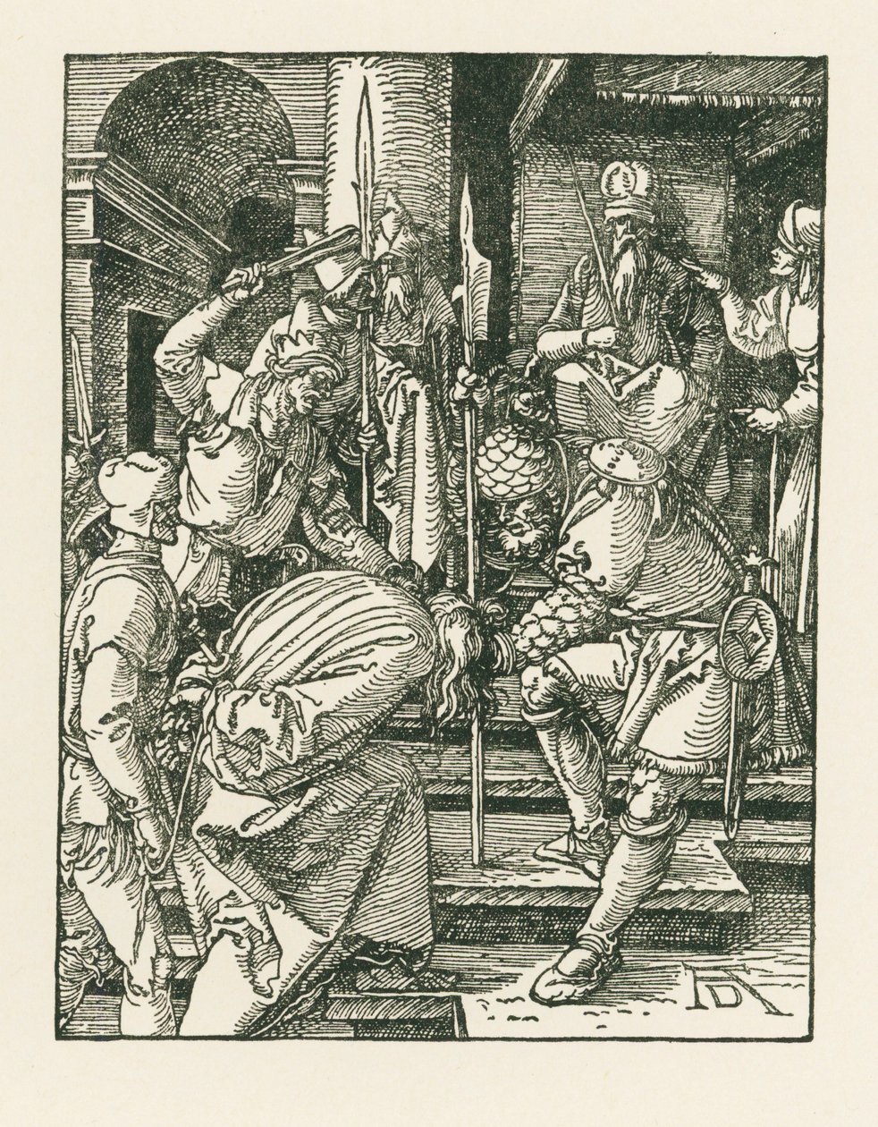 Kristus inför Hannas, ca 1508-09 (träsnitt) av Albrecht Dürer or Duerer