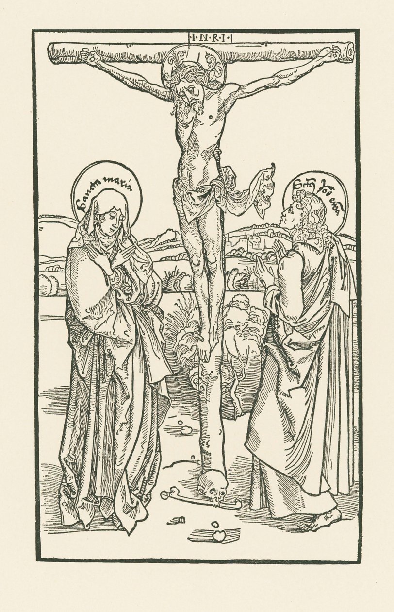 Kristus på korset med Jungfru Maria och Johannes av Albrecht Dürer or Duerer