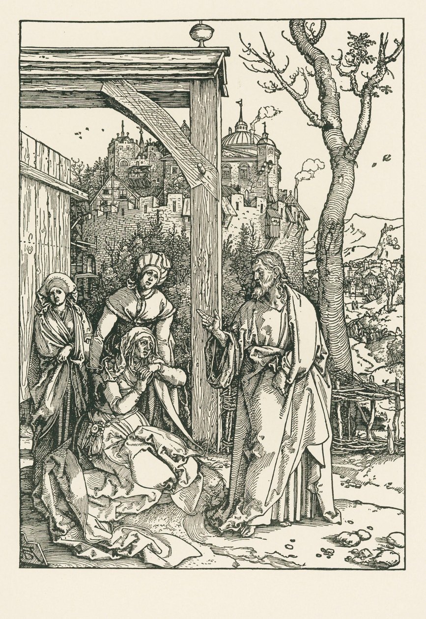 Kristus tar avsked av sin mor, ca 1504 (träsnitt) av Albrecht Dürer or Duerer