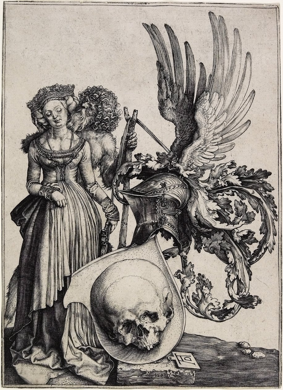 Vapensköld med en skalle, ca. 1503 av Albrecht Dürer