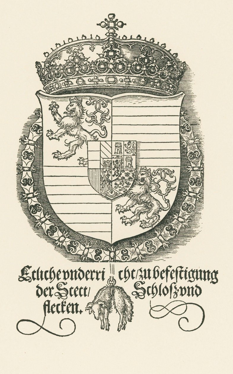 Vapensköld för Ferdinand I, kung av Böhmen och Ungern av Albrecht Dürer or Duerer