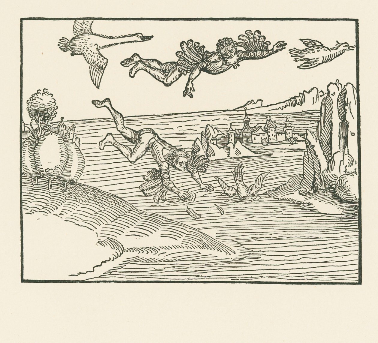 Daidalos och Ikaros av Albrecht Dürer or Duerer