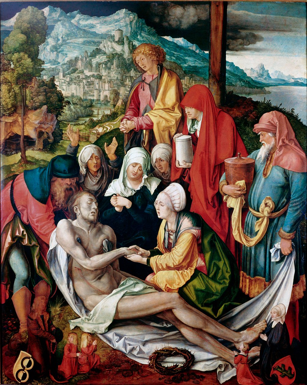 Depositionsmålning av Albrecht Durer (1471-1528) 1500 ca. Dämpa. 151x121 cm München, Alte Pinakothek av Albrecht Dürer