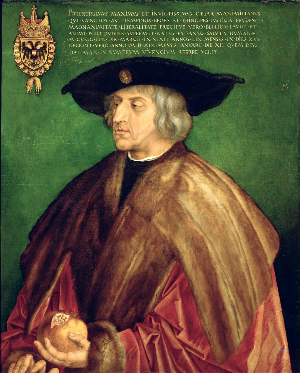 Kejsar Maximilian I (olja på panel) av Albrecht Dürer