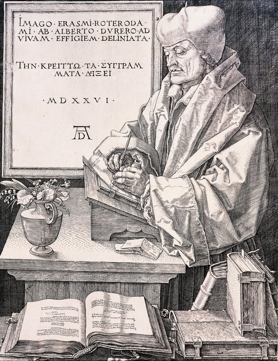 Erasmus av Rotterdam (Rotterdam 1466-1469 - Basel 1536), humanist och teolog av Albrecht Dürer