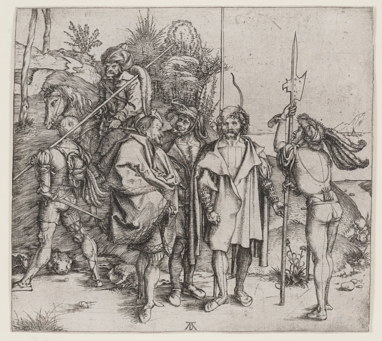 Fem soldater och en turk till häst, 1495-96 av Albrecht Dürer