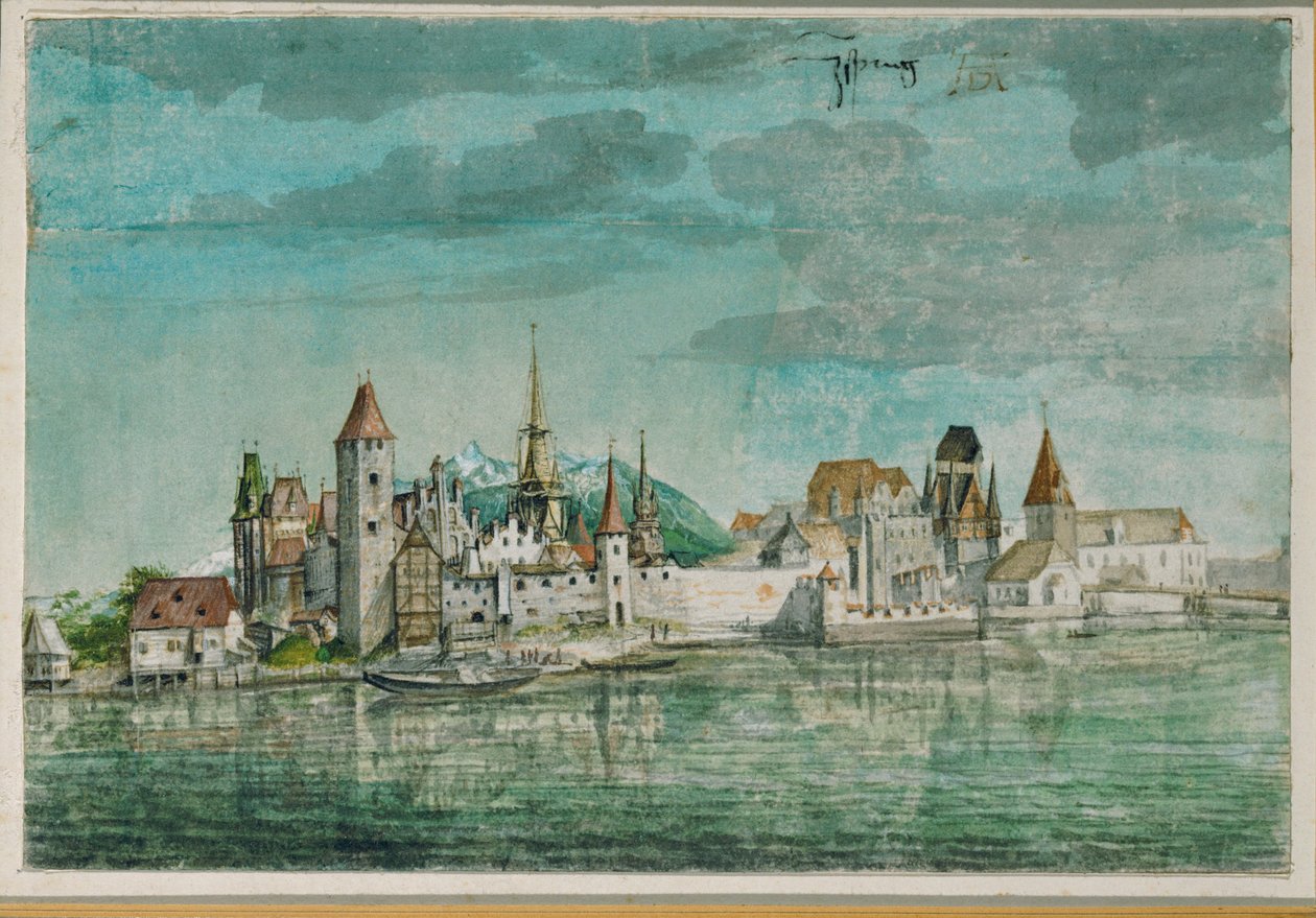 Innsbruck sett över floden Inn av Albrecht Dürer or Duerer