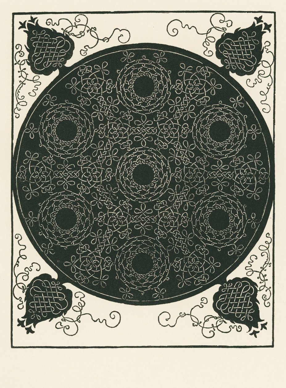 Knut med liten svart cirkel i mitten som upprepas sex gånger av Albrecht Dürer or Duerer