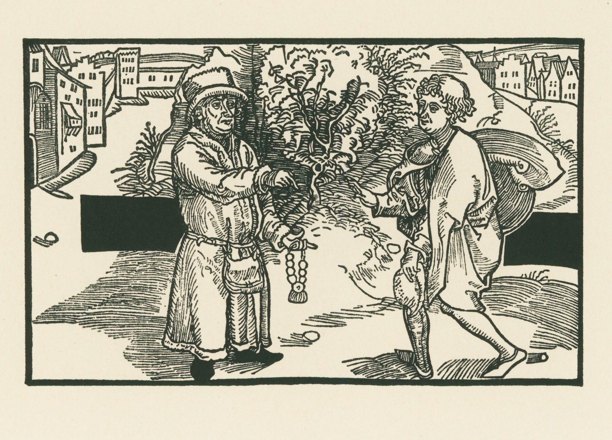 Laches och Parmeno, ca 1492-93 (träsnitt) av Albrecht Dürer or Duerer