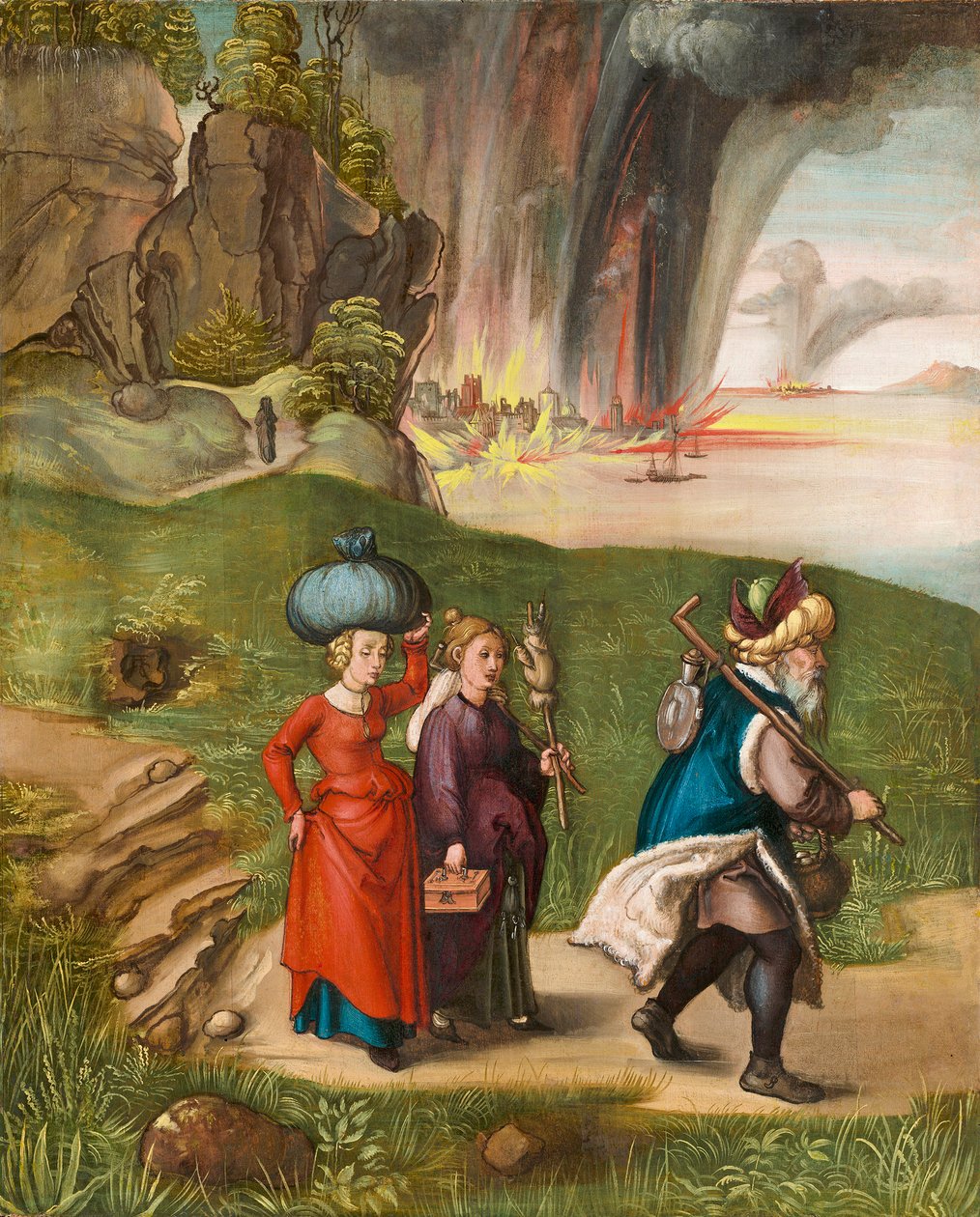Lot och hans döttrar, ca. 1496-99 (olja på panel) av Albrecht Dürer