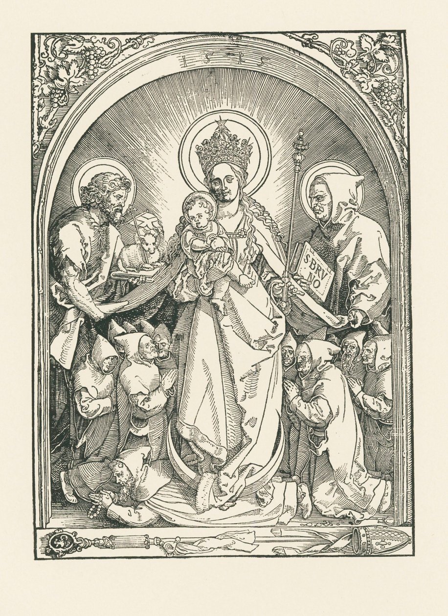 Madonna med kartusianermunkar, Johannes Döparen och Bruno av Albrecht Dürer or Duerer