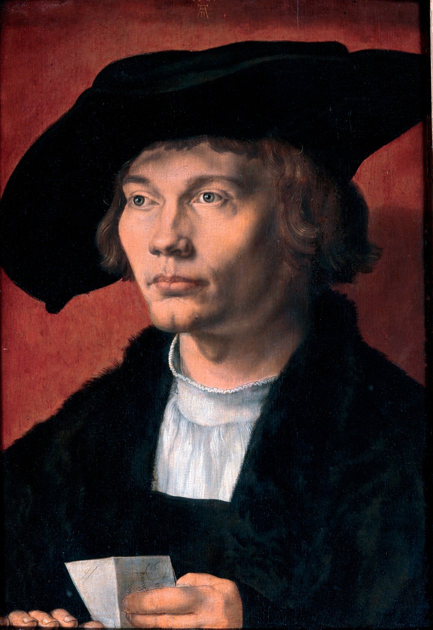 Porträtt av Bernhard von Reesen, konstsamlare ne en 1490 - Porträtt av Bernhard von Reesen - Målning av Albrecht Durer (1471-1528) Olja på trä 1521 (45,5x31,5cm) - Statens konstgalleri, Dresden av Albrecht Dürer