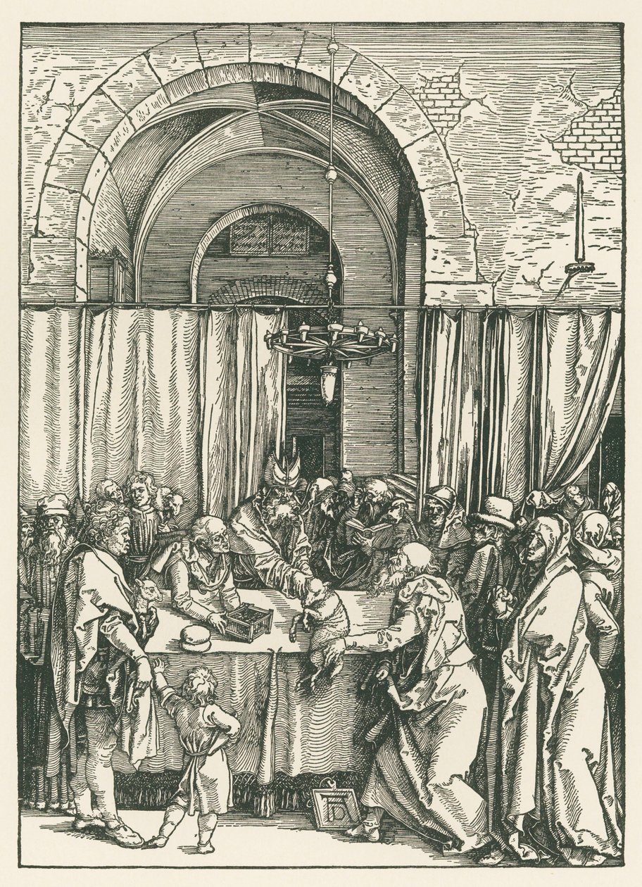 Avslag på Joachims offer, ca 1504 (träsnitt) av Albrecht Dürer or Duerer