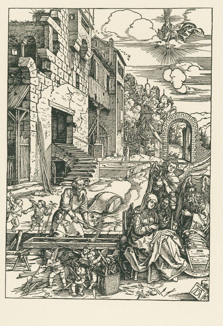 Vila på flykten till Egypten, ca 1502 (träsnitt) av Albrecht Dürer or Duerer