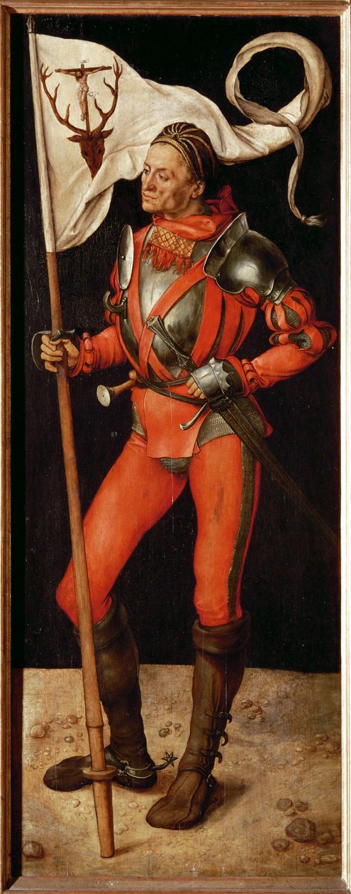 Paumgartner-Altars högra flygel: S:t Eustace (målning på lind) av Albrecht Dürer or Duerer