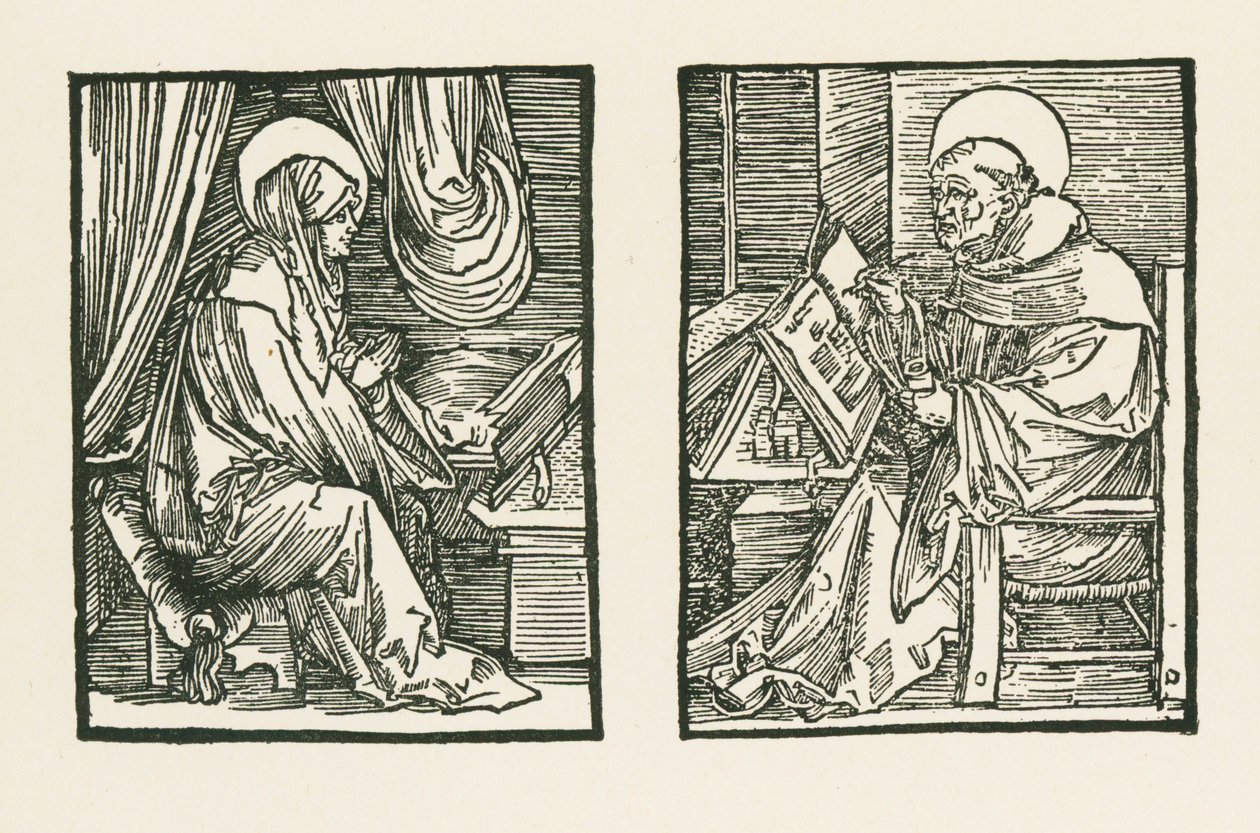 Saint Birgitta and Peter of Almastra av Albrecht Dürer or Duerer