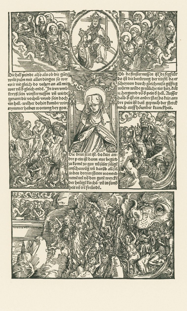 Heliga Birgitta och Jungfru Maria går i förbön för de fördömda av Albrecht Dürer or Duerer