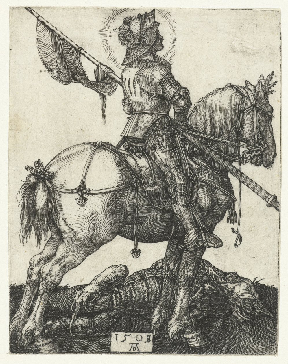 Saint George och dödsdraken av Albrecht Dürer or Duerer