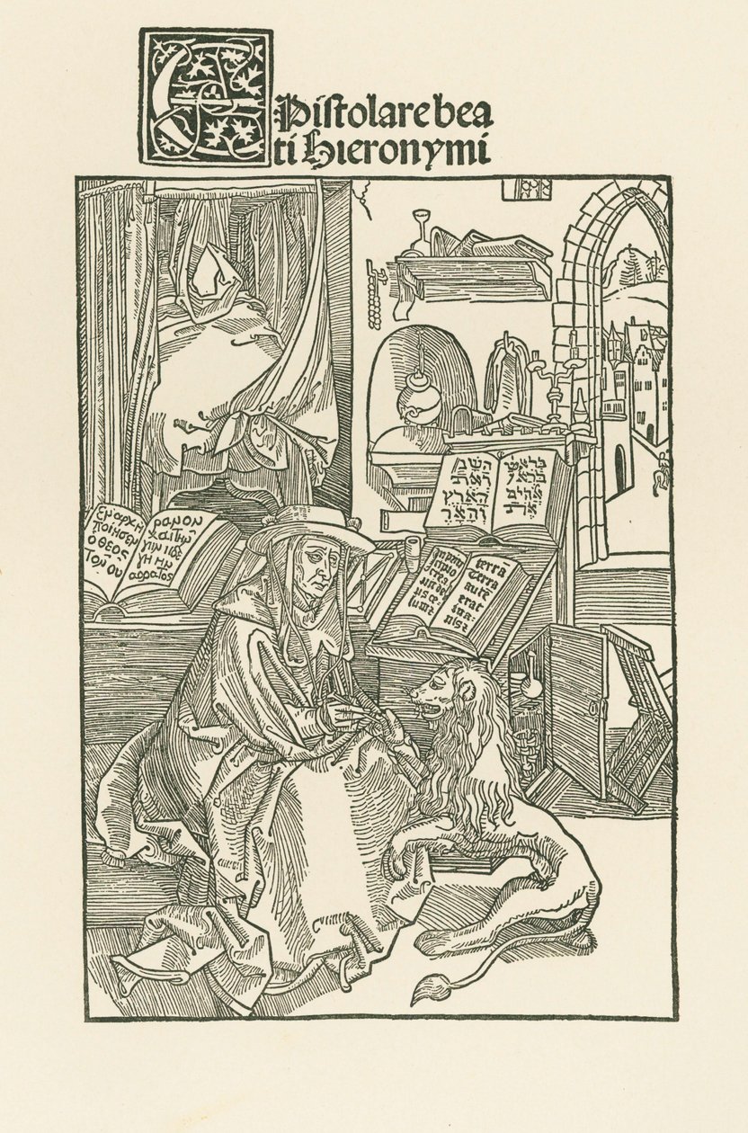 Sankt Hieronymus i sitt arbetsrum av Albrecht Dürer or Duerer