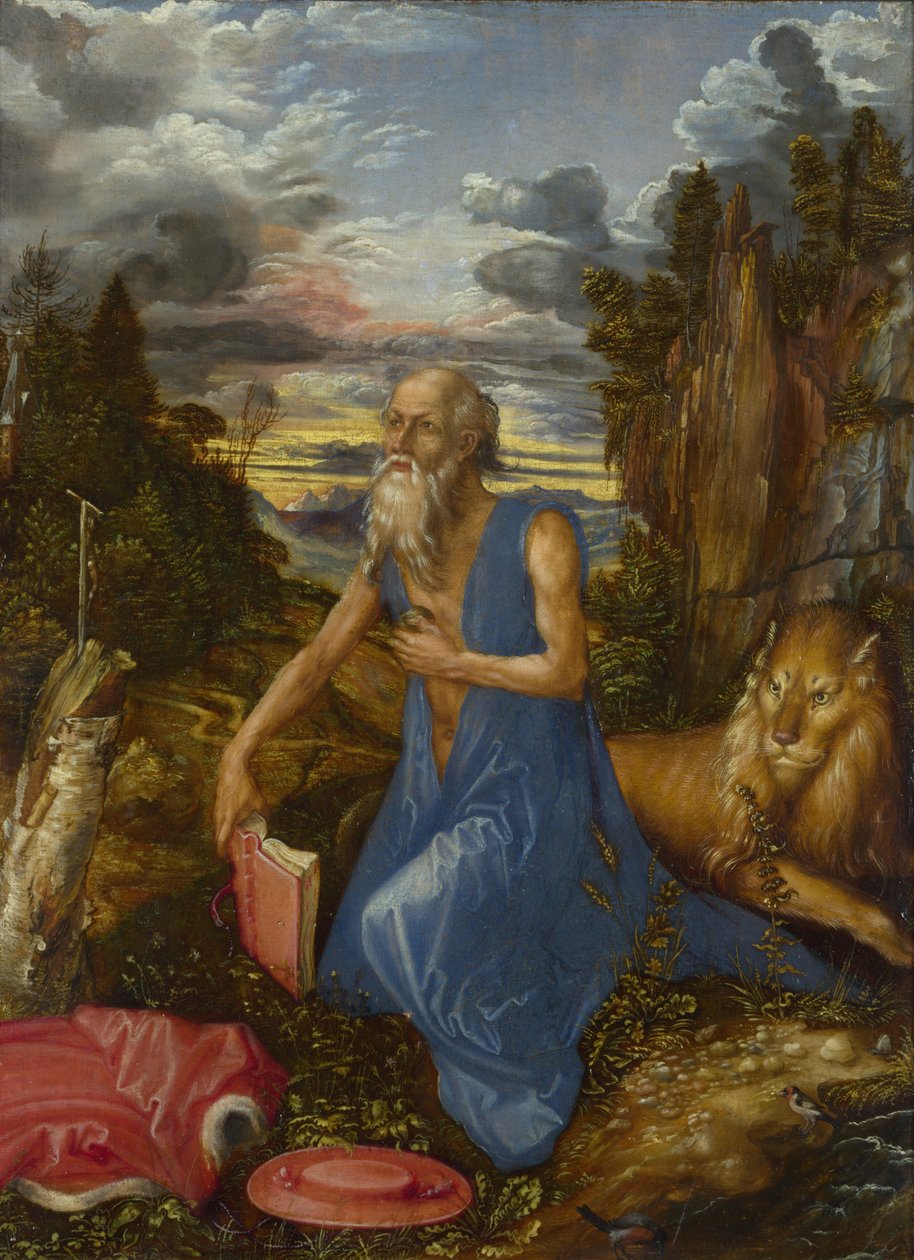 Saint Hieronymus i vildmarken, ca 1496 (olja på trä) av Albrecht Dürer