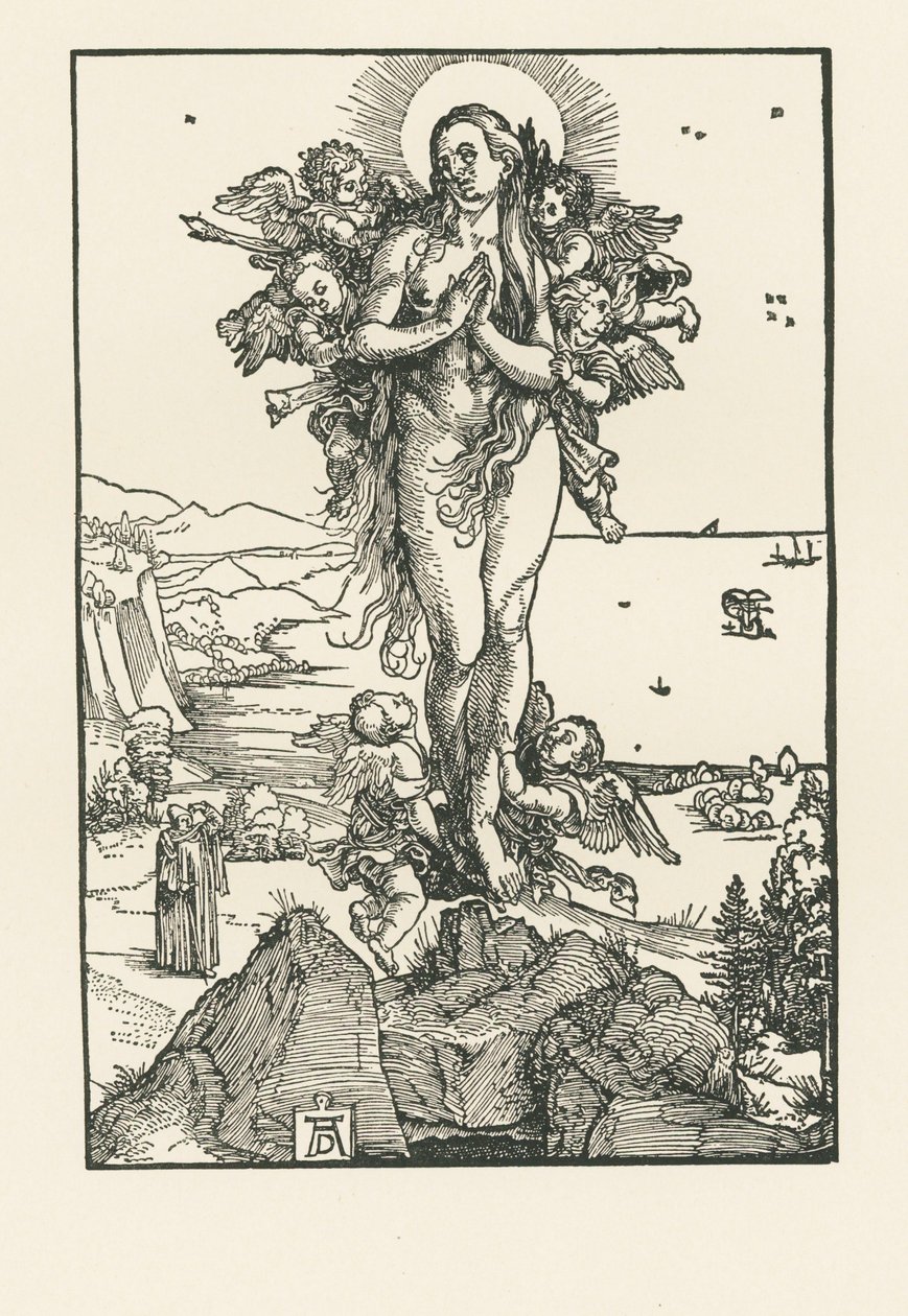 Heliga Maria Magdalena i extas, ca 1504-05 (träsnitt) av Albrecht Dürer or Duerer