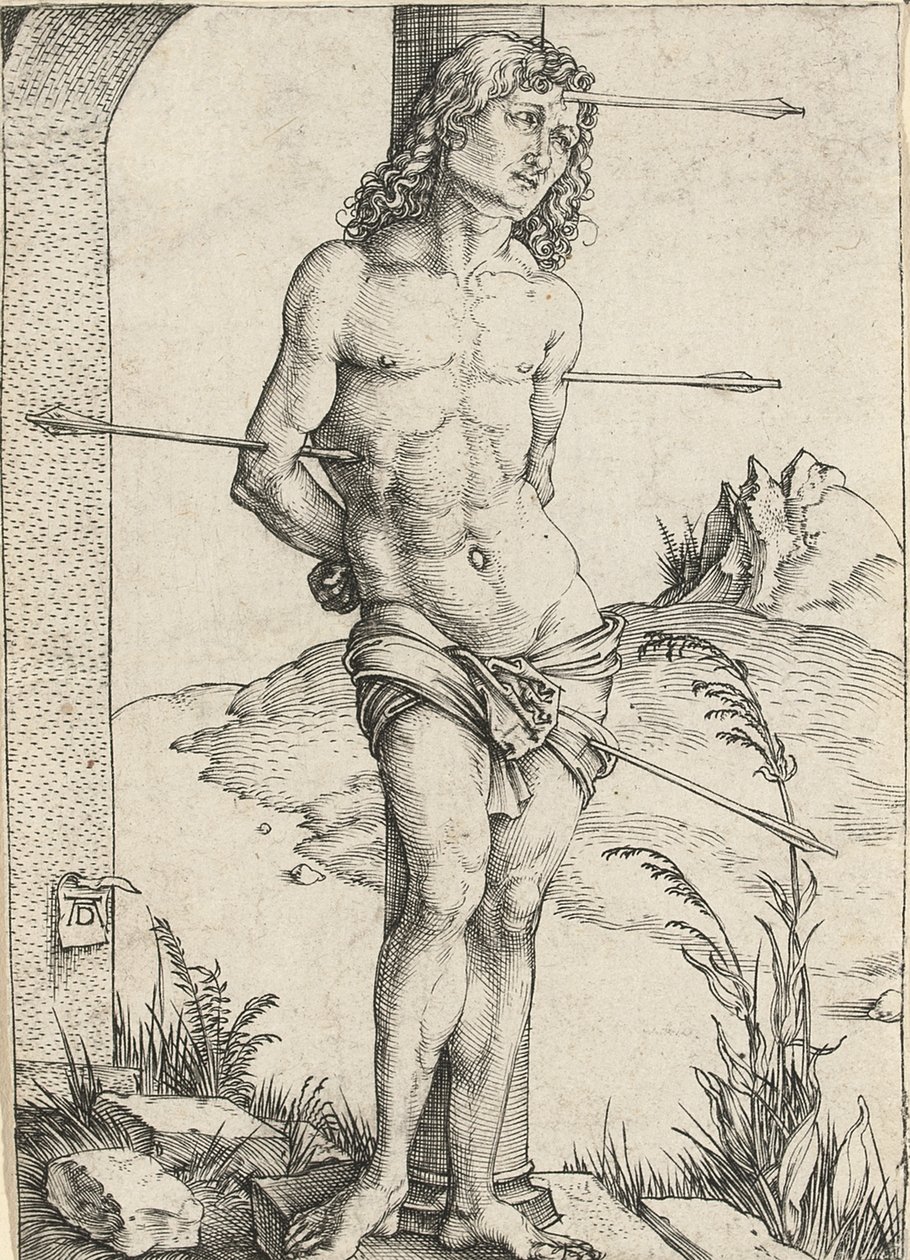 Sankt Sebastian bunden till en kolumn, ca 1499 av Albrecht Dürer